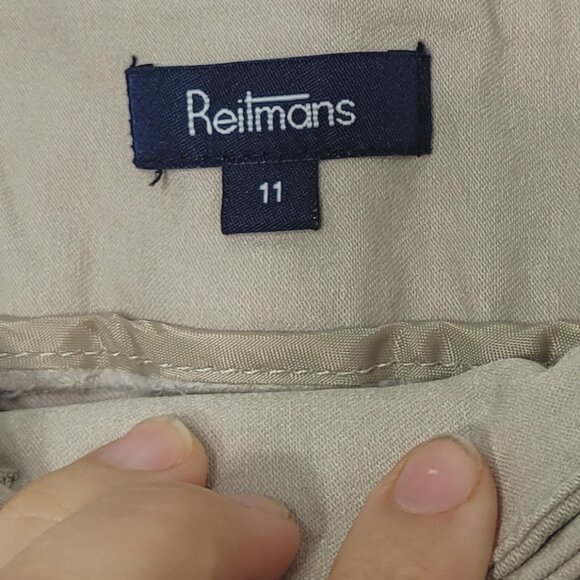 Reitmans Women's Khaki High Waist Cotton Blend Leg Stretch Capri Pants Size 11 - Picture 9 of 13